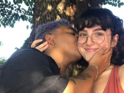 Rayna Tyson and their non-binary partner Jozee.